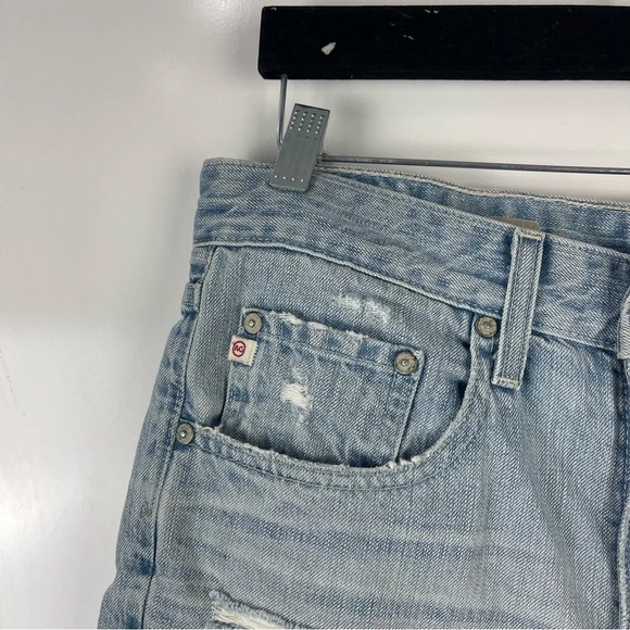 AG Adriano Goldschmied Ex-Boyfriend Distressed Jean Shorts Denim Jorts Size 26 - Picture 4 of 6